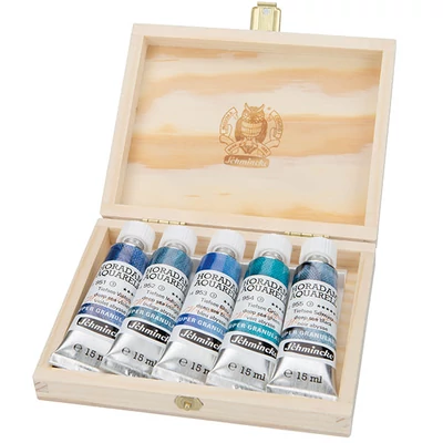 Schmincke Horadam akvarellfesték készlet, szuper granuláló - 5x15 ml, Deep sea 