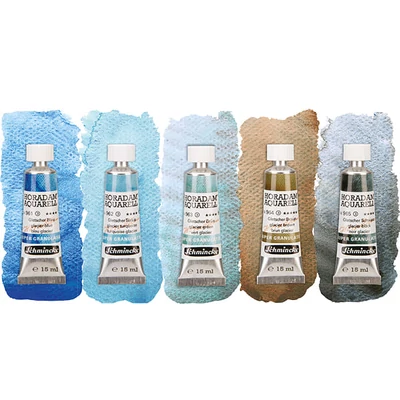 Schmincke Horadam akvarellfesték készlet, szuper granuláló - 5x15 ml, Glacier
