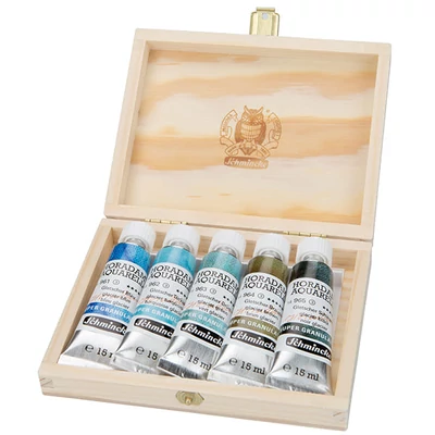 Schmincke Horadam akvarellfesték készlet, szuper granuláló - 5x15 ml, Glacier