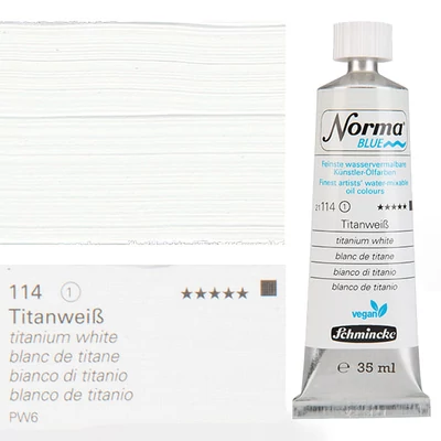 Schmincke Norma Blue vegán vizes olajfesték, 35 ml - 114, titanium white