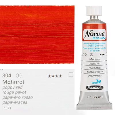 Schmincke Norma Blue vegán vizes olajfesték, 35 ml - 304, poppy red