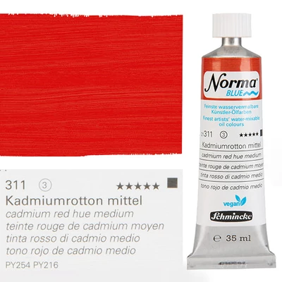 Schmincke Norma Blue vegán vizes olajfesték, 35 ml - 311, cadmium red hue medium