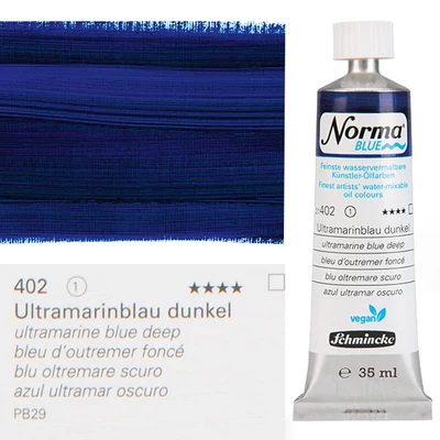 Schmincke Norma Blue vegán vizes olajfesték, 35 ml - 402, ultramarine blue deep