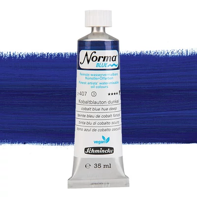 Schmincke Norma Blue vegán vizes olajfesték, 35 ml - 407, cobalt blue hue deep