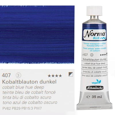 Schmincke Norma Blue vegán vizes olajfesték, 35 ml - 407, cobalt blue hue deep