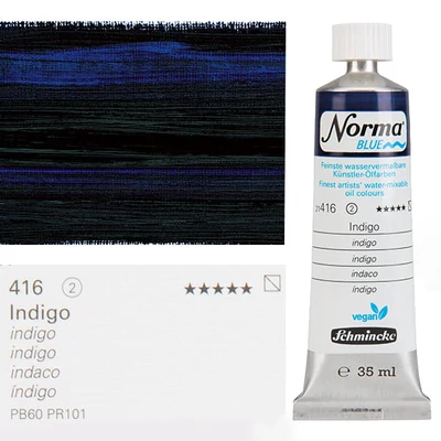 Schmincke Norma Blue vegán vizes olajfesték, 35 ml - 416, indigo