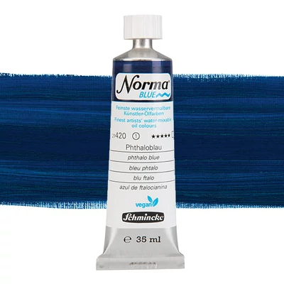 Schmincke Norma Blue vegán vizes olajfesték, 35 ml - 420, phthalo blue