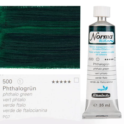 Schmincke Norma Blue vegán vizes olajfesték, 35 ml - 500, phthalo green