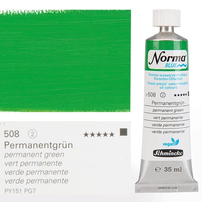 Schmincke Norma Blue vegán vizes olajfesték, 35 ml - 508, permanent green
