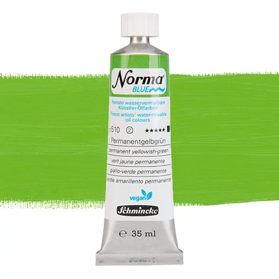 Schmincke Norma Blue vegán vizes olajfesték, 35 ml - 510, permanent yellowish green