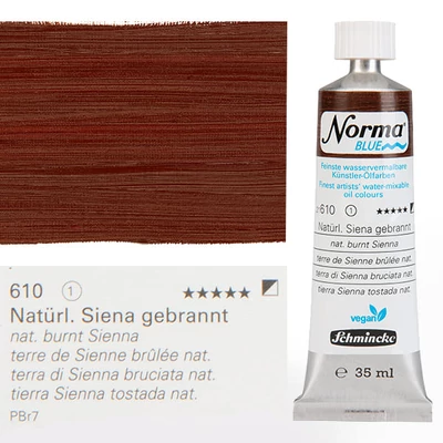 Schmincke Norma Blue vegán vizes olajfesték, 35 ml - 610, natural burnt sienna