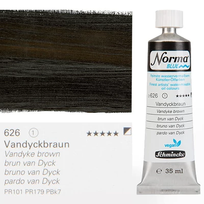 Schmincke Norma Blue vegán vizes olajfesték, 35 ml - 626, vandyke brown