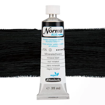 Schmincke Norma Blue vegán vizes olajfesték, 35 ml - 705, mineral black