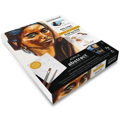 Sennelier Abstract akril festőkészlet, Step by Step - Kabari Portrait: 7x21 ml + festővászon + ecset