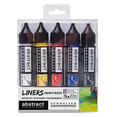 Sennelier Abstract Liners akrilfesték (3D festéktoll) készlet, 5 db-os Discovery Set
