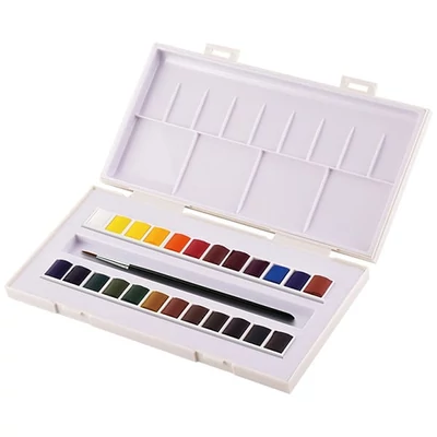 Sennelier la petite Aquarelle Travel box akvarellfesték készlet - 24x1/2 szilke + ecset