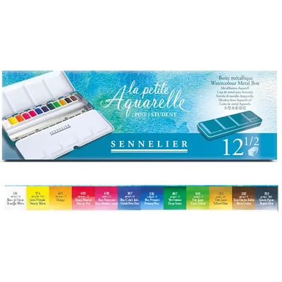 Sennelier la petite Aquarelle akvarellfesték készlet - 12x1/2 szilke, fémdobozos