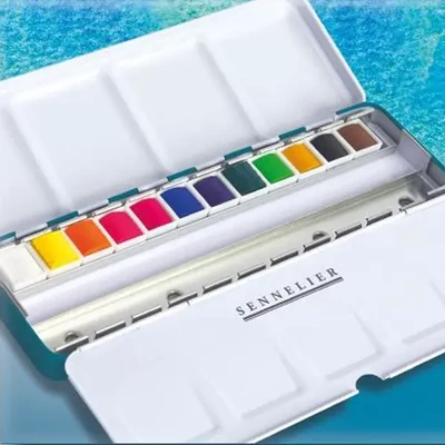 Sennelier la petite Aquarelle akvarellfesték készlet - 12x1/2 szilke, fémdobozos