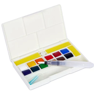 Sennelier la petite Aquarelle Hands-free akvarellfesték készlet - 12x1/2 szilke + víztartályos ecset