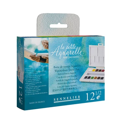 Sennelier la petite Aquarelle Travel box akvarellfesték készlet - 12x1/2 szilke + ecset