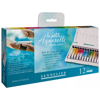Sennelier la petite Aquarelle Travel box akvarellfesték készlet - 12x10 ml + ecset