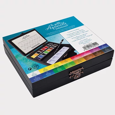 Sennelier la petite Aquarelle akvarell festőkészlet - 16x1/2 szilke + ecset, fadobozos