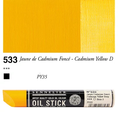 Sennelier Oil Stick olajfesték rúd, 38 ml - 533, cadmium yellow deep