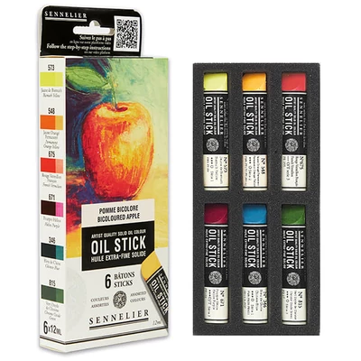 Sennelier Oil Stick olajfesték rúd készlet - 6x12 ml, bicoloured apple
