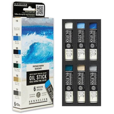 Sennelier Oil Stick olajfesték rúd készlet - 6x12 ml, seascape