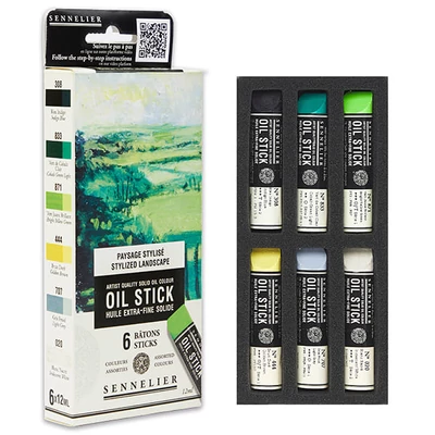 Sennelier Oil Stick olajfesték rúd készlet - 6x12 ml, stylized landscape