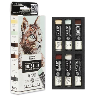 Sennelier Oil Stick olajfesték rúd készlet - 6x12 ml, tabby cat