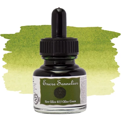 Sennelier rajztinta, 30 ml - 813, olive green