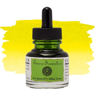 Sennelier rajztinta, 30 ml - 871, yellowish green