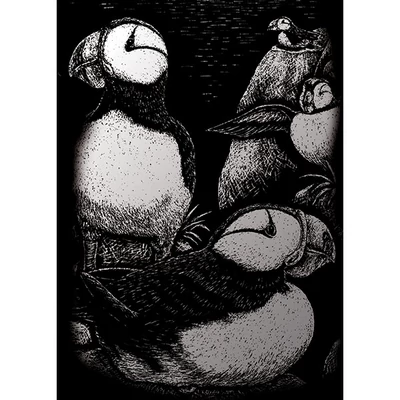 Karckép gravírozó készlet karctűvel, 12x18 cm - Lundák, ezüst