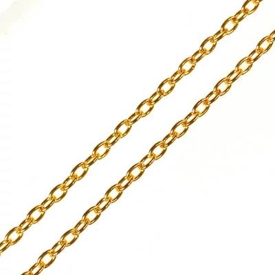 Fém lánc ékszerkészítéshez, 2 m - arany színű, 2x1,5 mm