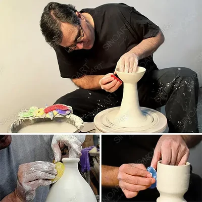 Formázó, simítókészlet agyagozáshoz - 4 db-os, szilikon