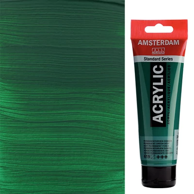 Talens Amsterdam akrilfesték, 120 ml - 619, permanent green deep