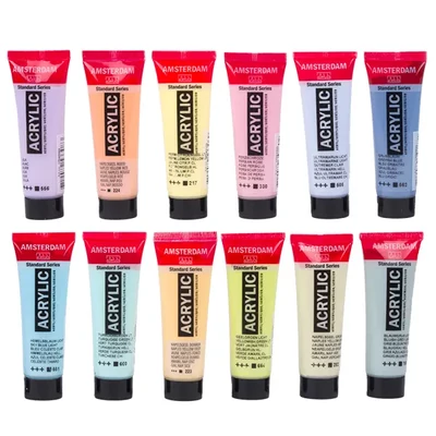 Talens Amsterdam akrilfesték készlet - 12x20 ml, pasztell színek