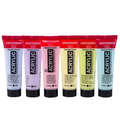 Talens Amsterdam akrilfesték készlet - 6x20 ml, pasztell színek