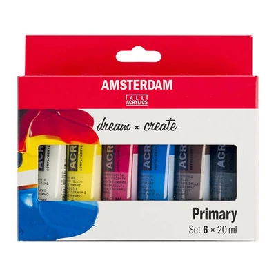 Talens Amsterdam akrilfesték készlet - 6x20 ml, primer színek