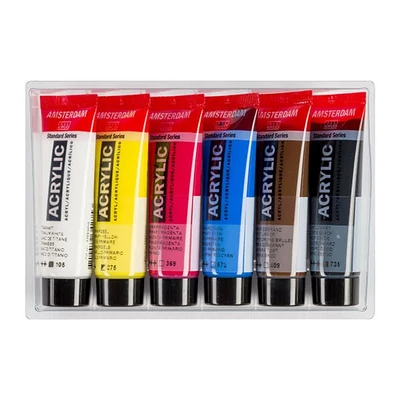 Talens Amsterdam akrilfesték készlet - 6x20 ml, primer színek