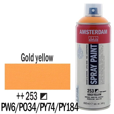 Talens Amsterdam vízbázisú akrilfesték spray, 400 ml - 253, gold yellow