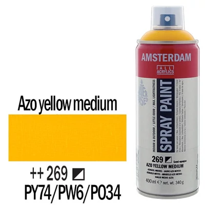 Talens Amsterdam vízbázisú akrilfesték spray, 400 ml - 269, azo yellow medium