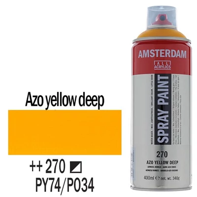 Talens Amsterdam vízbázisú akrilfesték spray, 400 ml - 270, azo yellow deep