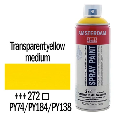 Talens Amsterdam vízbázisú akrilfesték spray, 400 ml - 272, transparent yellow medium