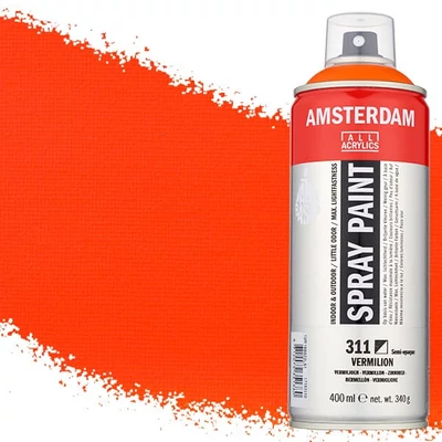 Talens Amsterdam vízbázisú akrilfesték spray, 400 ml - 311, vermilion