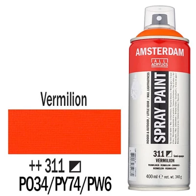 Talens Amsterdam vízbázisú akrilfesték spray, 400 ml - 311, vermilion