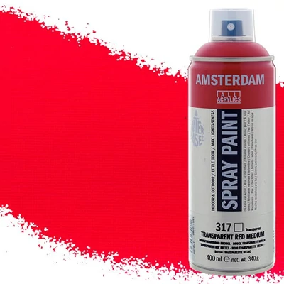 Talens Amsterdam vízbázisú akrilfesték spray, 400 ml - 317, transparent red medium