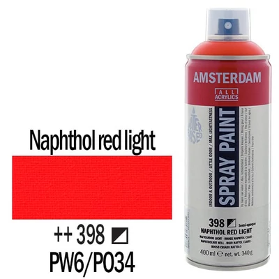 Talens Amsterdam vízbázisú akrilfesték spray, 400 ml - 398, naphthol red light