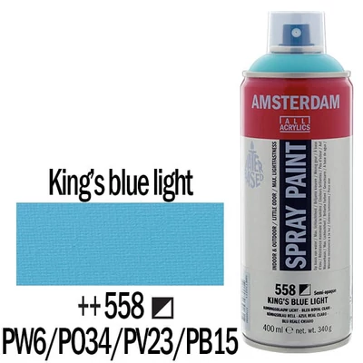 Talens Amsterdam vízbázisú akrilfesték spray, 400 ml - 558, king's blue light